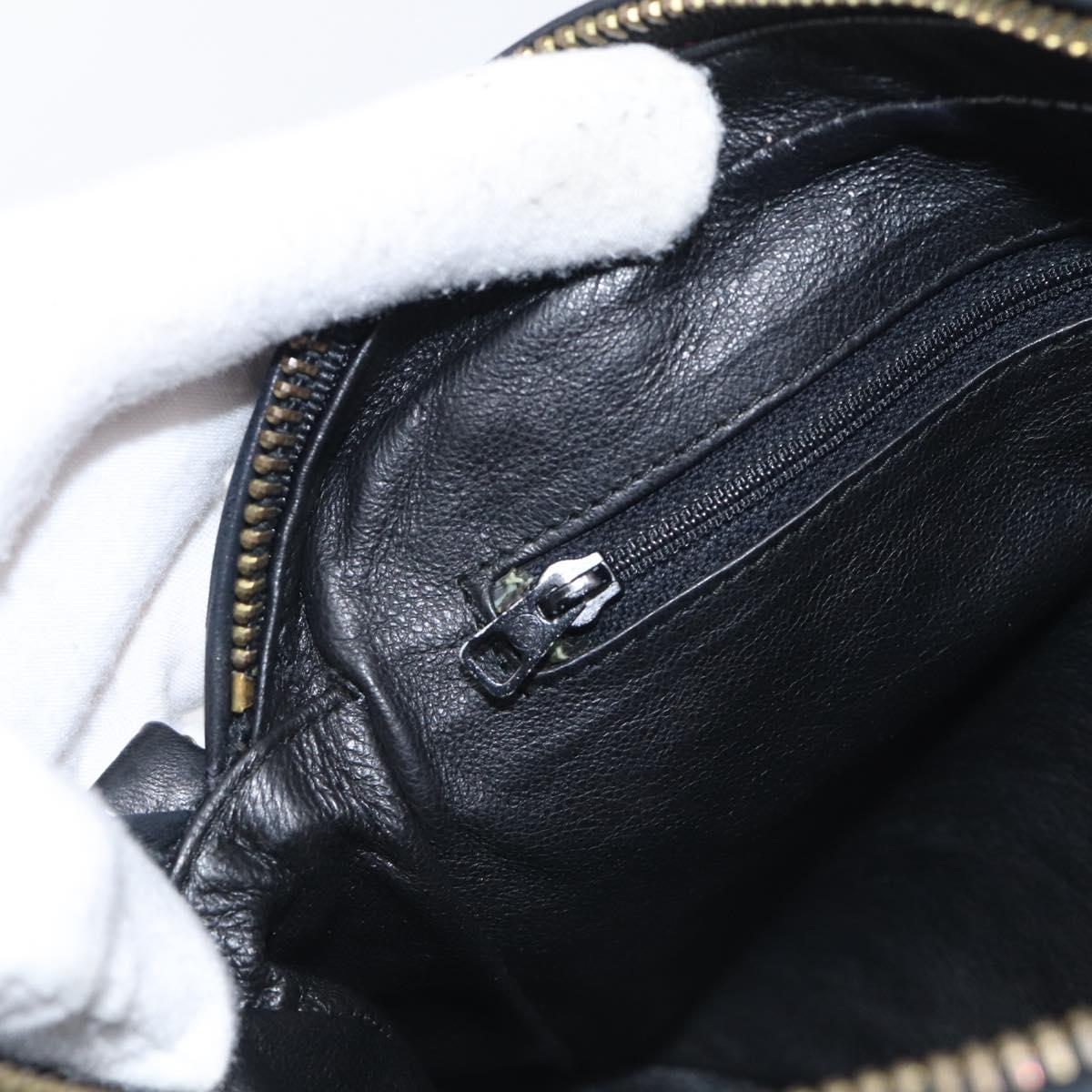CHANEL Chain Shoulder Bag Lamb Skin Black Gold CC Auth 214657V