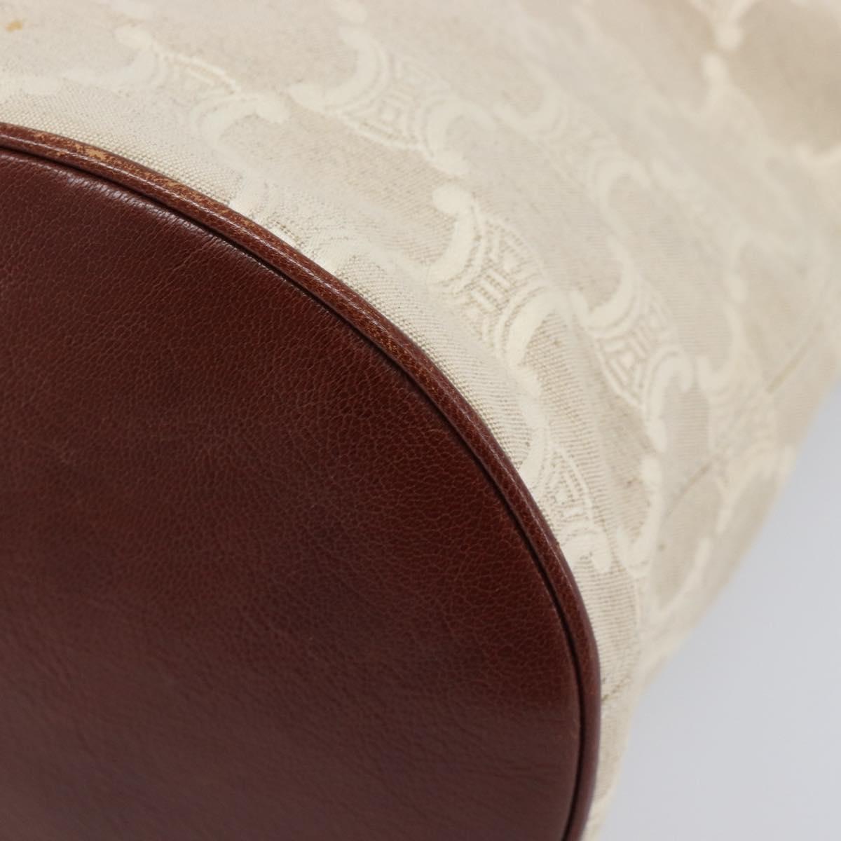 CELINE C Macadam Canvas Tote Bag Ivory Gold Auth 214658
