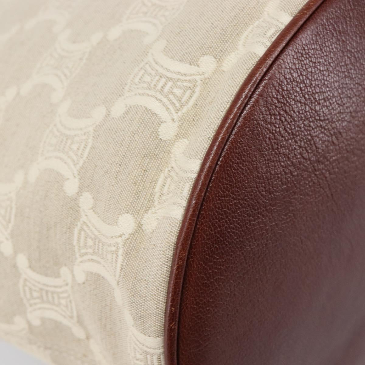 CELINE C Macadam Canvas Tote Bag Ivory Gold Auth 214658