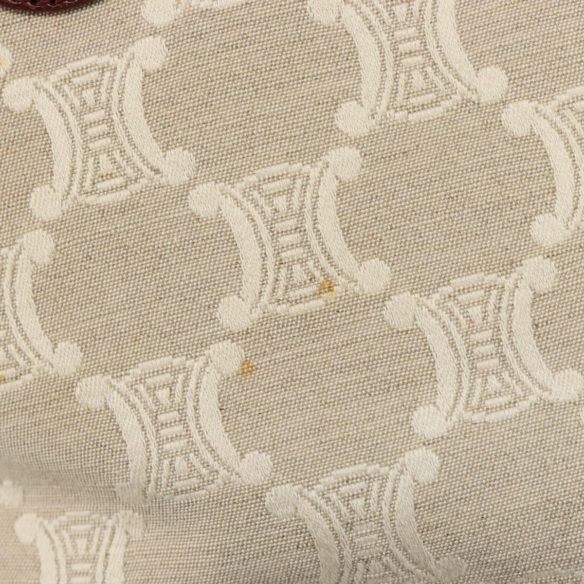 CELINE C Macadam Canvas Tote Bag Ivory Gold Auth 214658