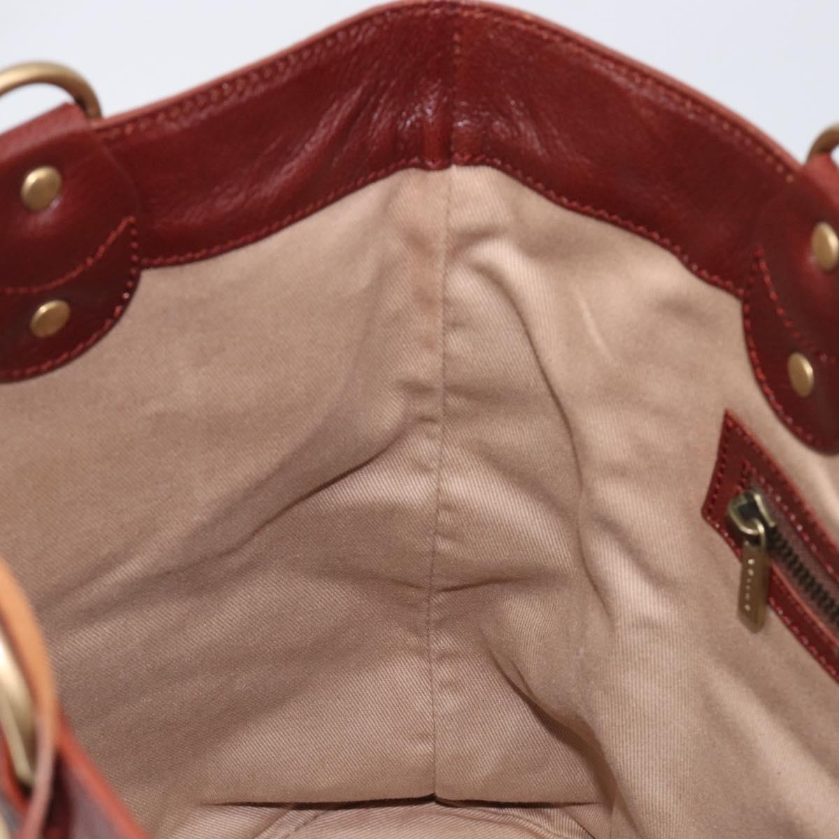CELINE C Macadam Canvas Tote Bag Ivory Gold Auth 214658