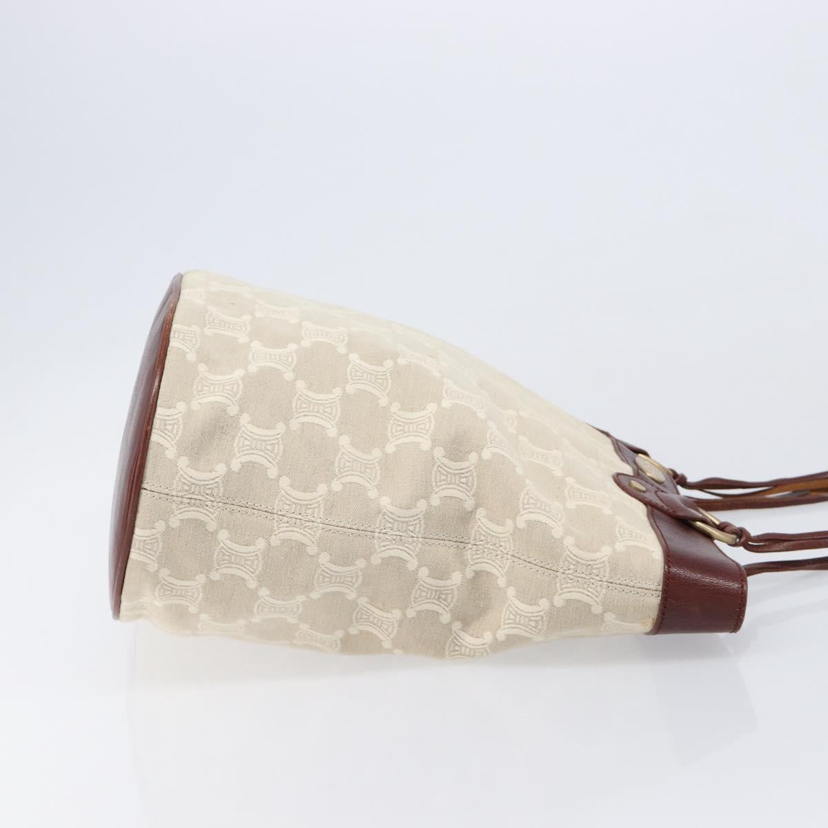 CELINE C Macadam Canvas Tote Bag Ivory Gold Auth 214658