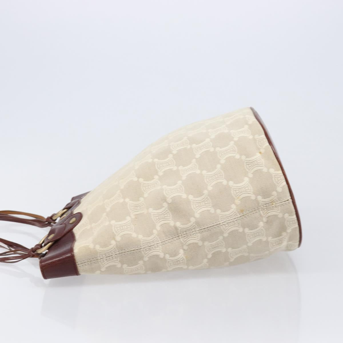 CELINE C Macadam Canvas Tote Bag Ivory Gold Auth 214658