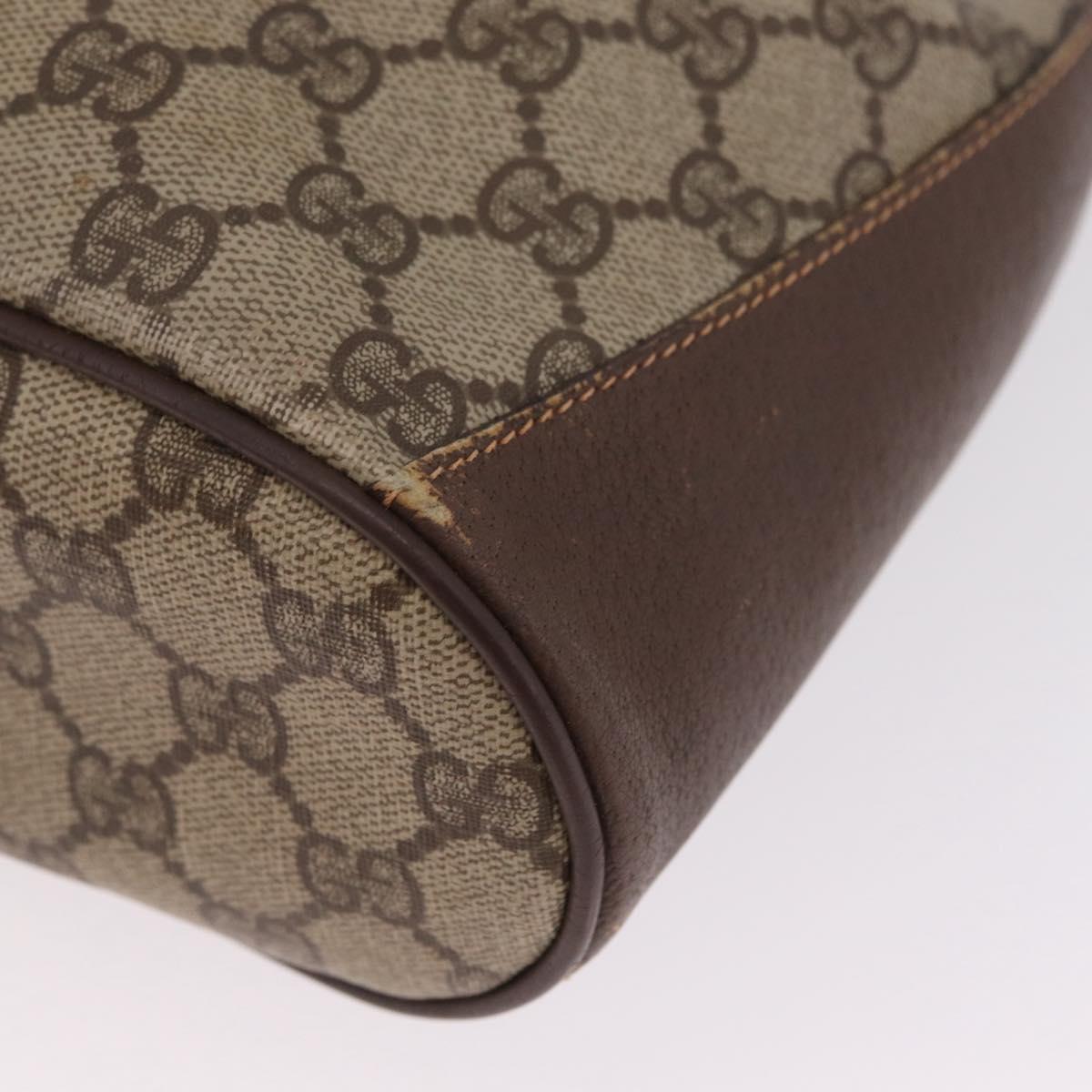 GUCCI GG Supreme Web Sherry Line Bag PVC Beige Gold 164 02 034 Auth 214662