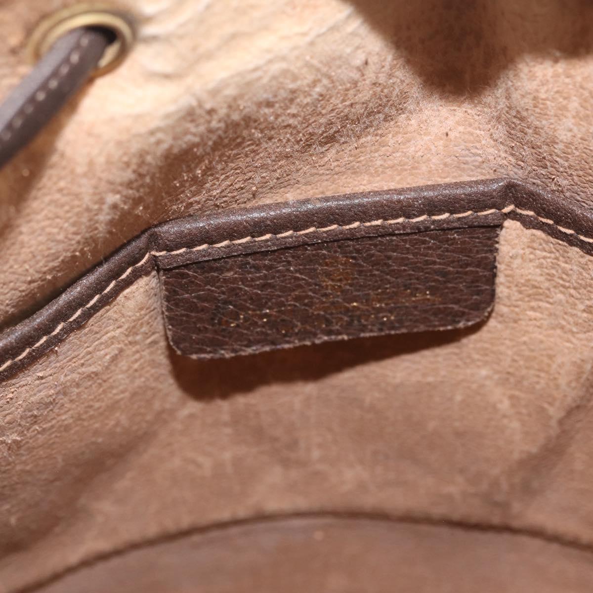 GUCCI GG Supreme Web Sherry Line Bag PVC Beige Gold 164 02 034 Auth 214662