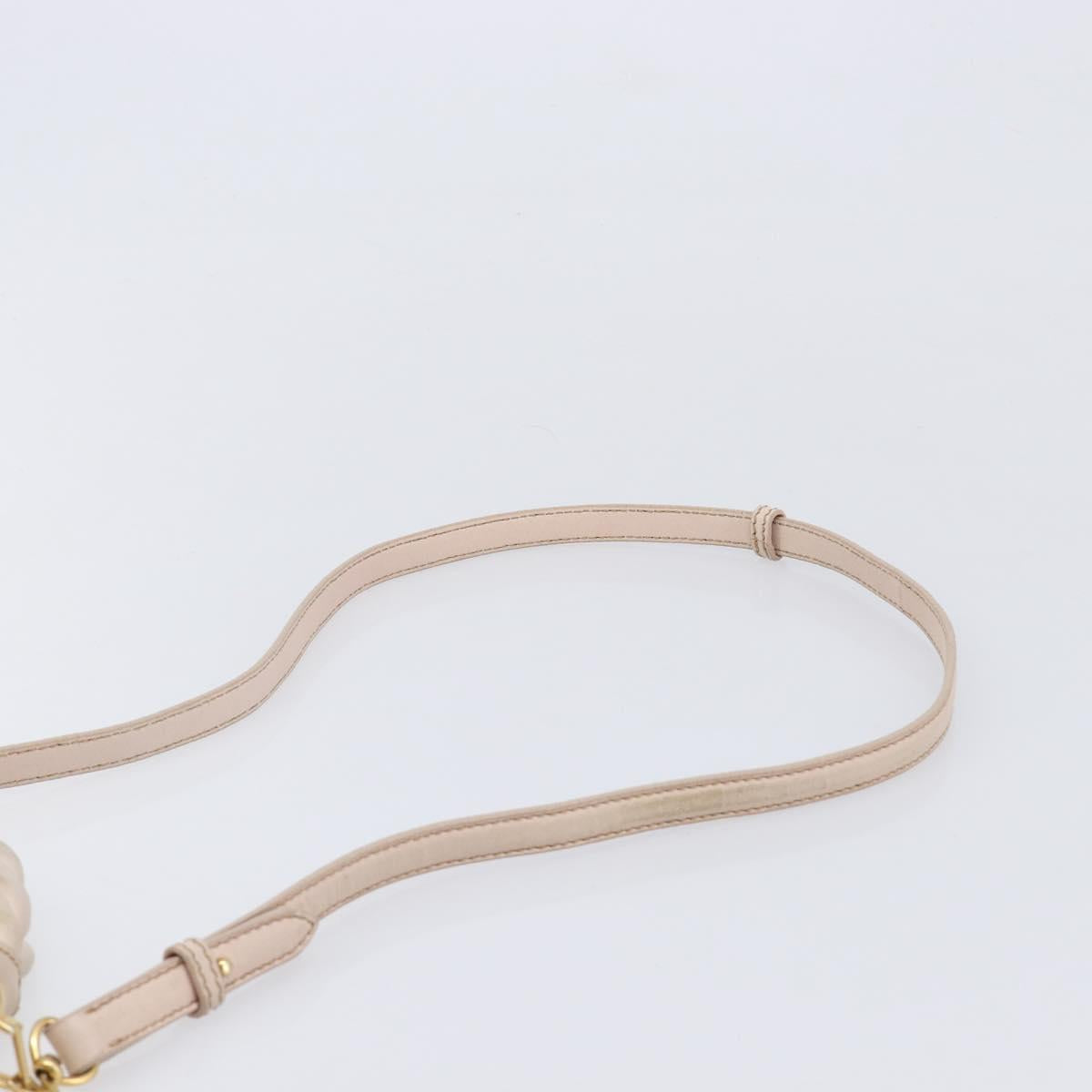 Miu Miu Matelasse Hand Bag Leather 2way Beige Gold Auth 214668A