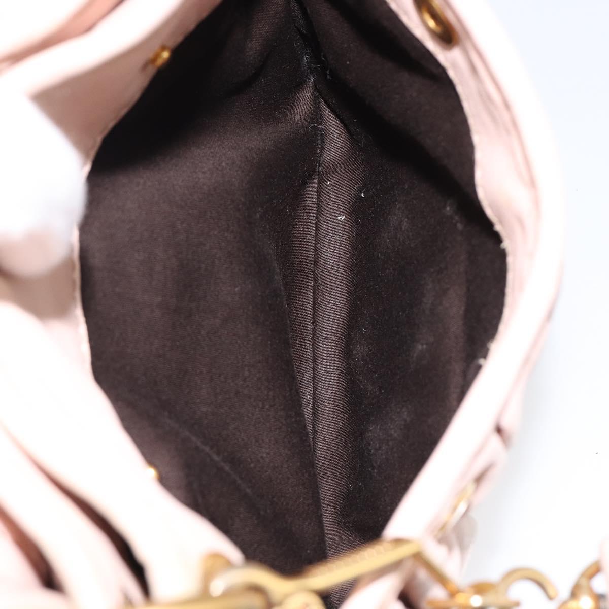 Miu Miu Matelasse Hand Bag Leather 2way Beige Gold Auth 214668A