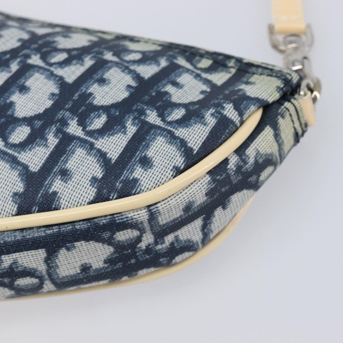 Christian Dior Trotter Canvas Saddle Accessory Pouch PVC Navy Auth 214669V
