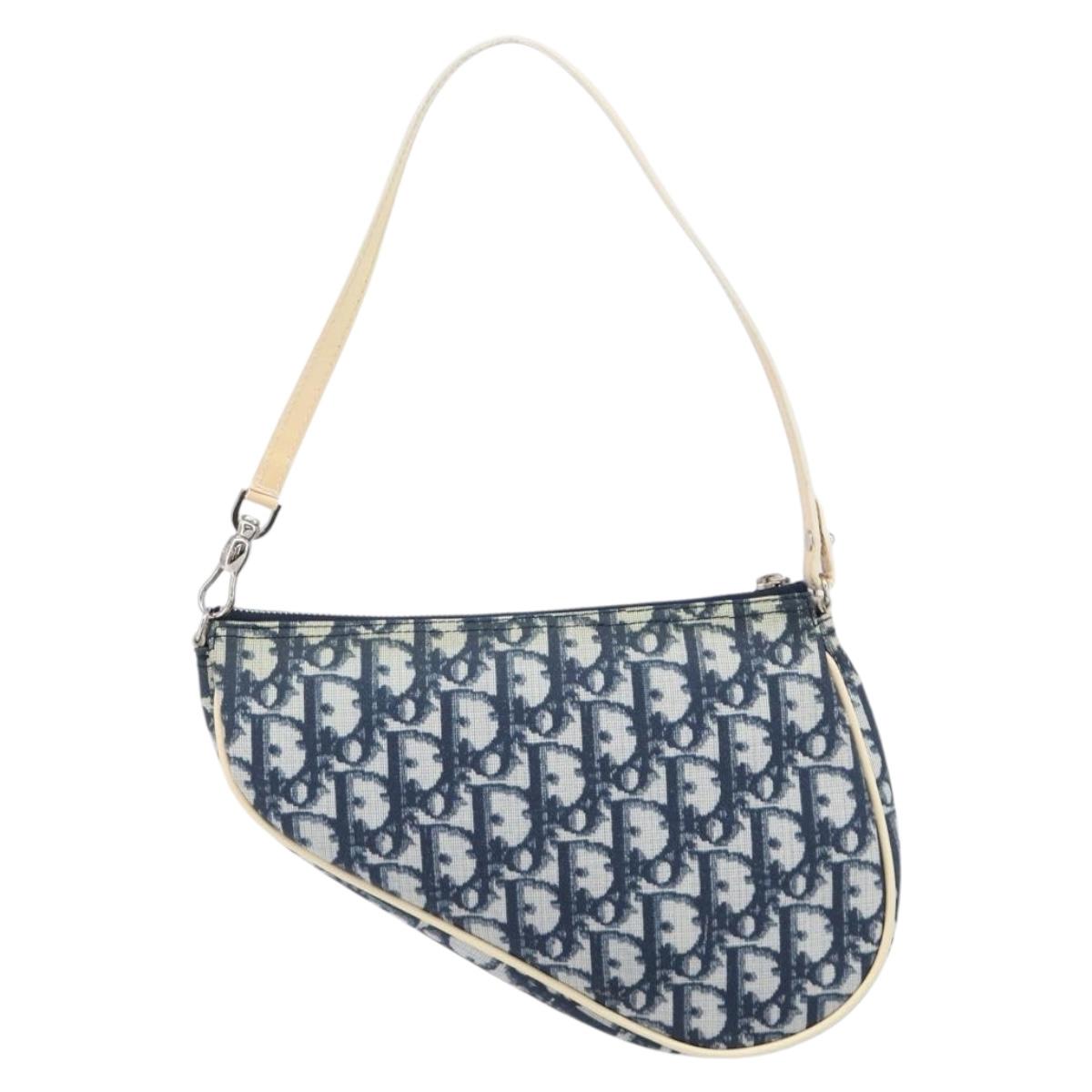 Christian Dior Trotter Canvas Saddle Accessory Pouch PVC Navy Auth 214669V