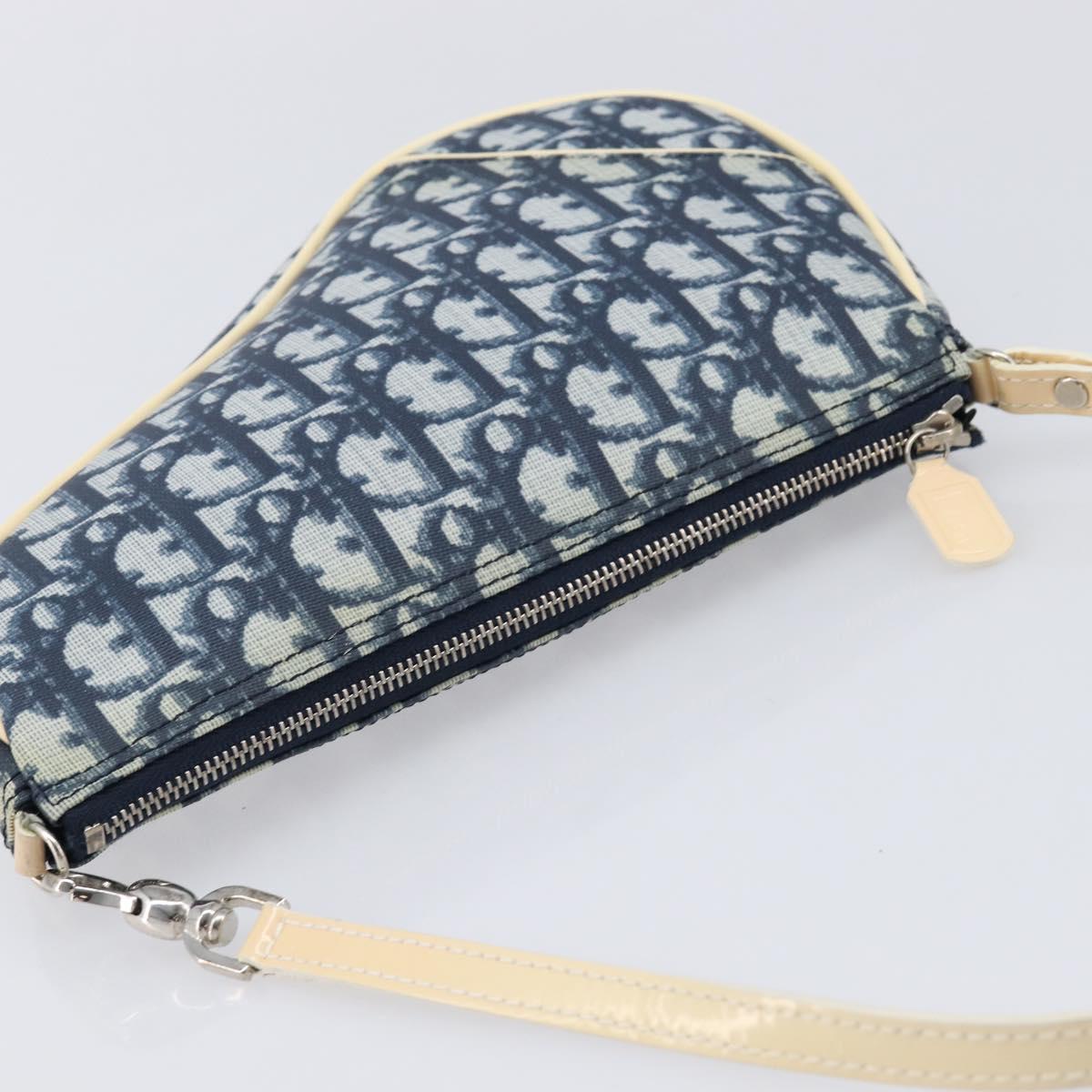 Christian Dior Trotter Canvas Saddle Accessory Pouch PVC Navy Auth 214669V