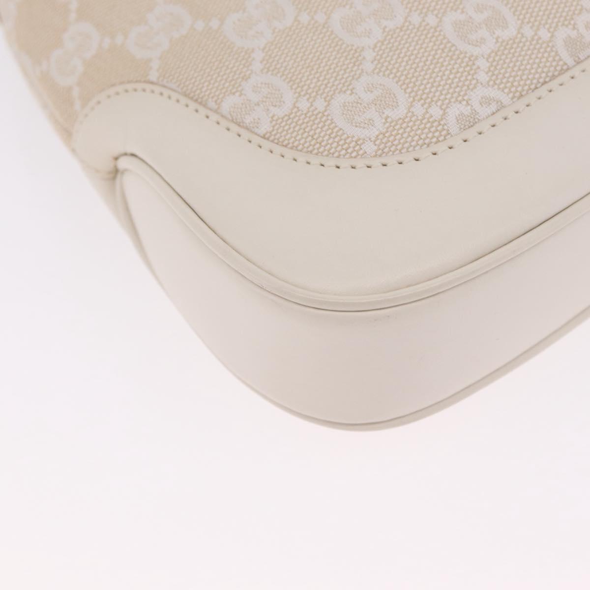 GUCCI GG Canvas Jackie Hand Bag Beige Silver 001 3735 Auth 214672V