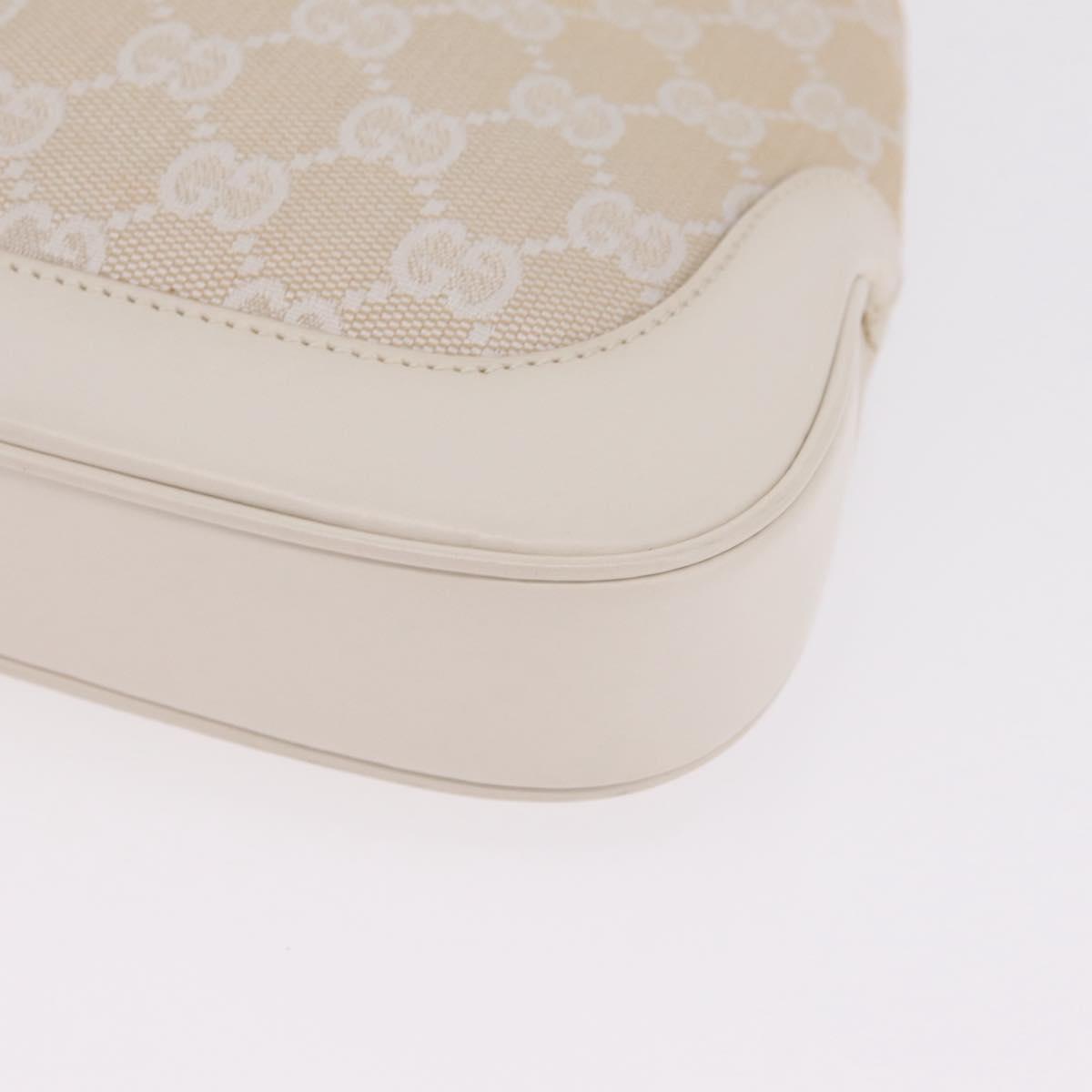 GUCCI GG Canvas Jackie Hand Bag Beige Silver 001 3735 Auth 214672V