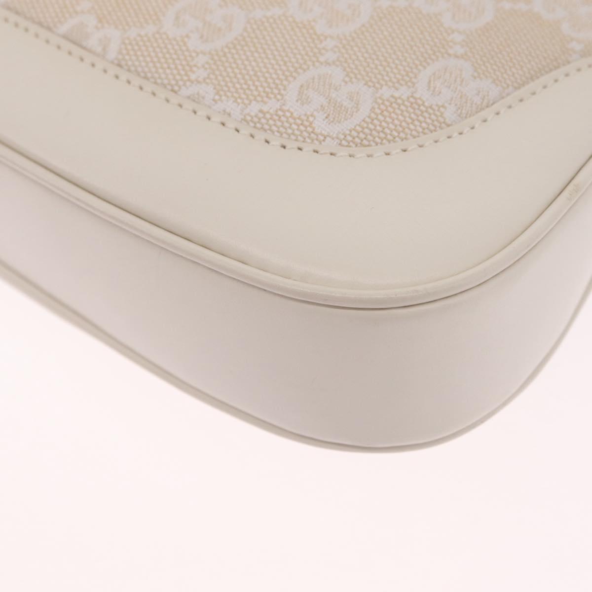 GUCCI GG Canvas Jackie Hand Bag Beige Silver 001 3735 Auth 214672V