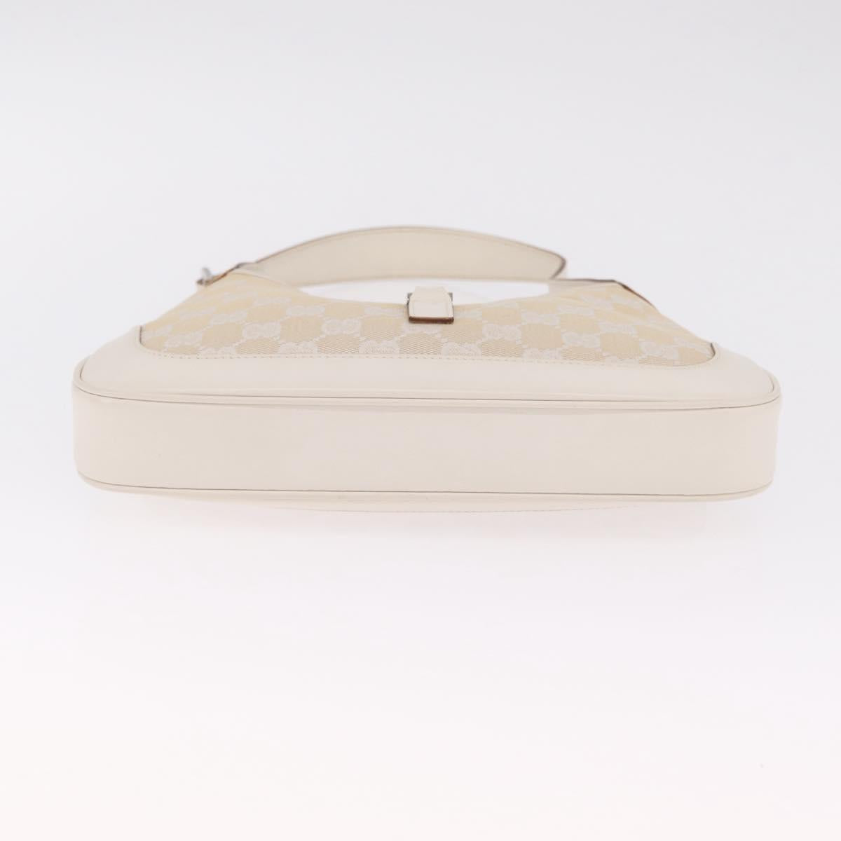 GUCCI GG Canvas Jackie Hand Bag Beige Silver 001 3735 Auth 214672V