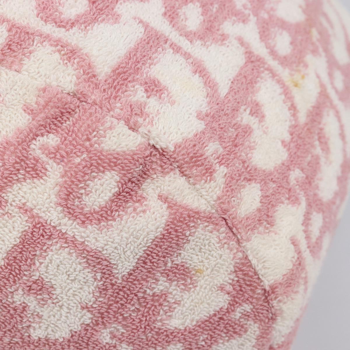 Christian Dior Trotter Pouch Pile Pink White Auth 214674A