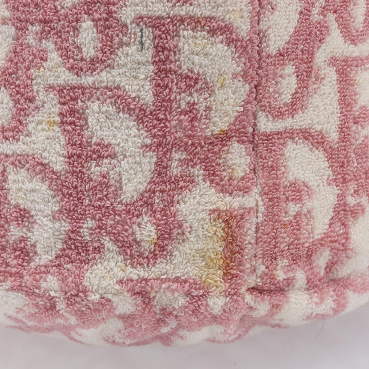 Christian Dior Trotter Pouch Pile Pink White Auth 214674A