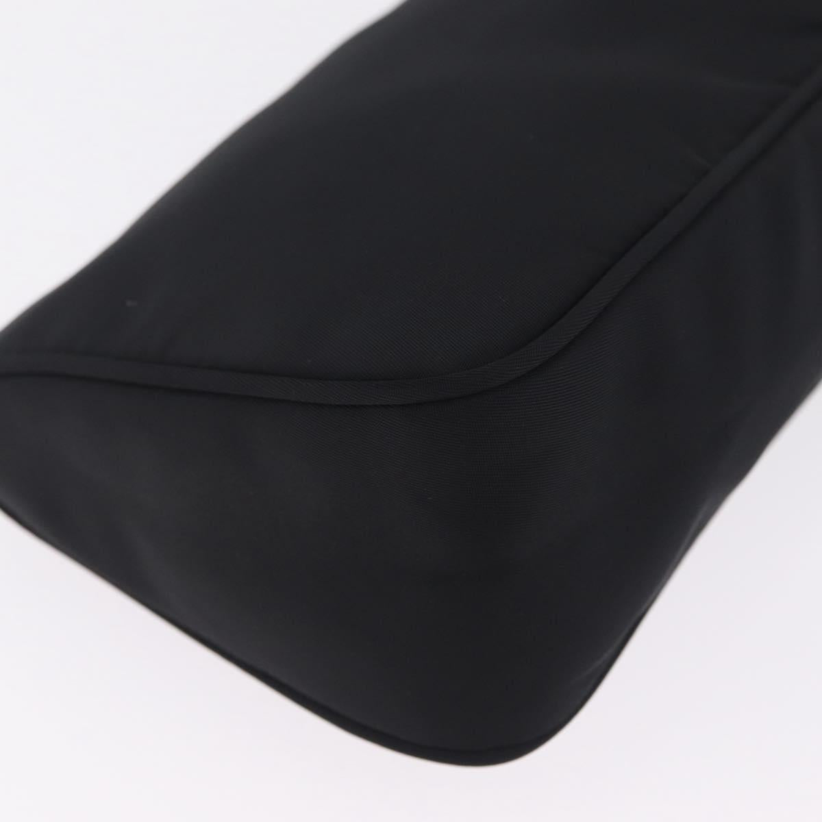 PRADA Accessory Pouch Nylon Black Silver Auth 214679V