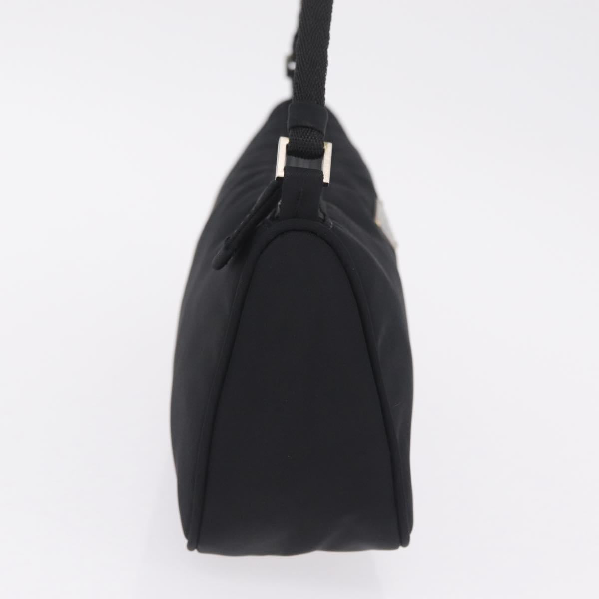 PRADA Accessory Pouch Nylon Black Silver Auth 214679V