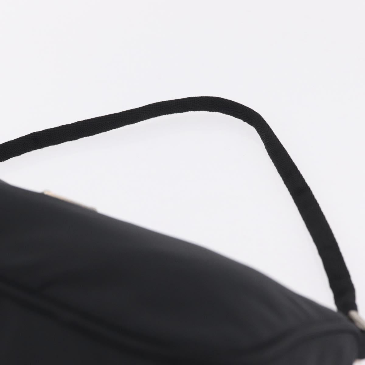 PRADA Accessory Pouch Nylon Black Silver Auth 214679V