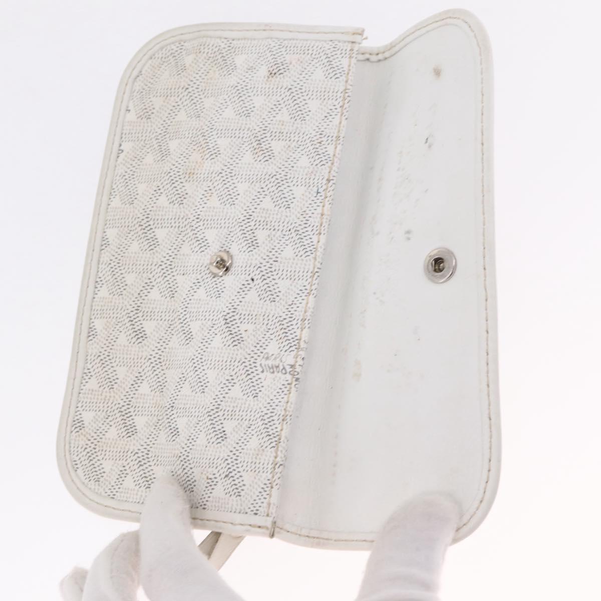 Goyard Herringbone Saint Louis PM Tote Bag PVC White Silver Auth 214681