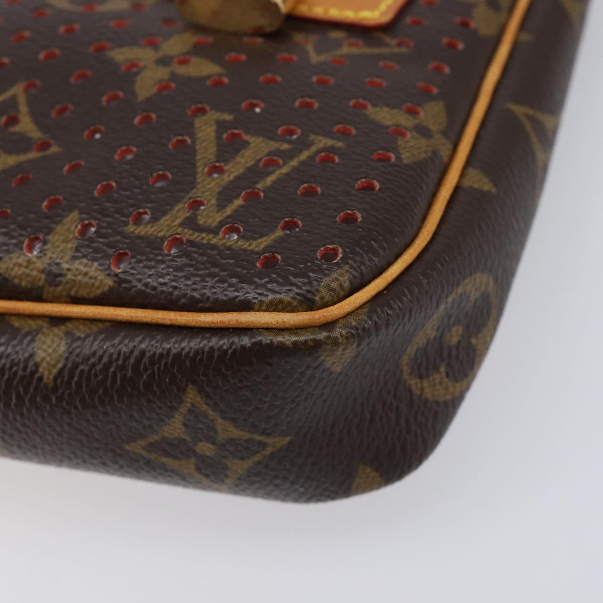 LOUIS VUITTON Monogram Perfo Pochette Accessoires Orange M95185 LV Auth 214683V