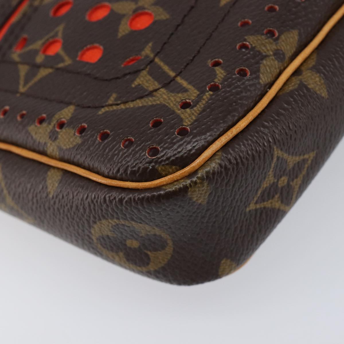 LOUIS VUITTON Monogram Perfo Pochette Accessoires Orange M95185 LV Auth 214683V