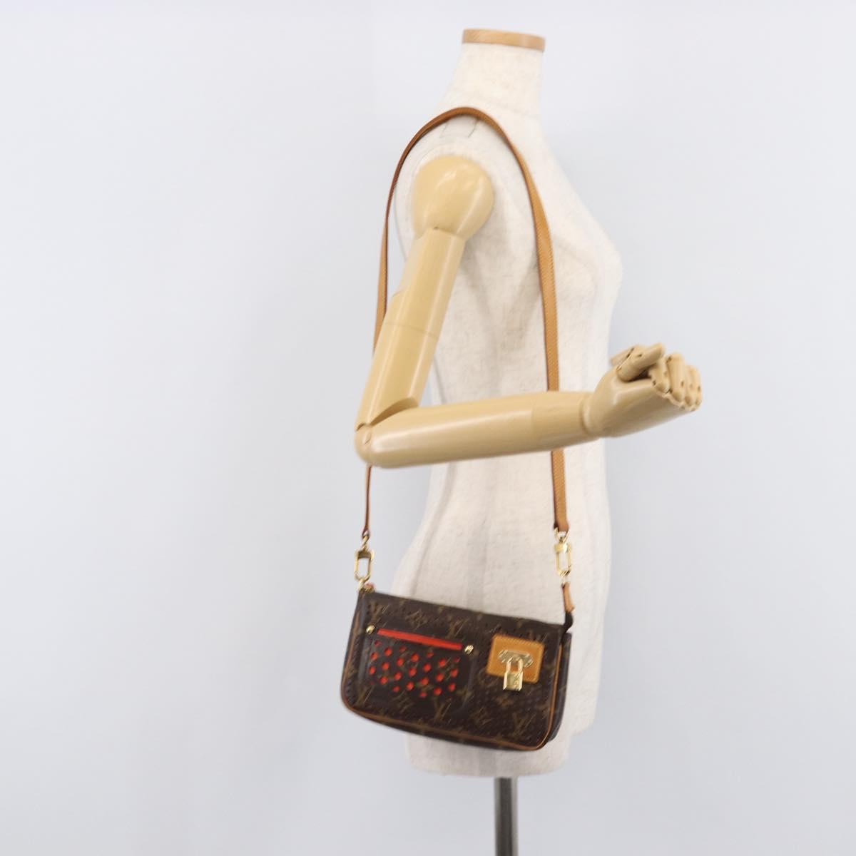 LOUIS VUITTON Monogram Perfo Pochette Accessoires Orange M95185 LV Auth 214683V