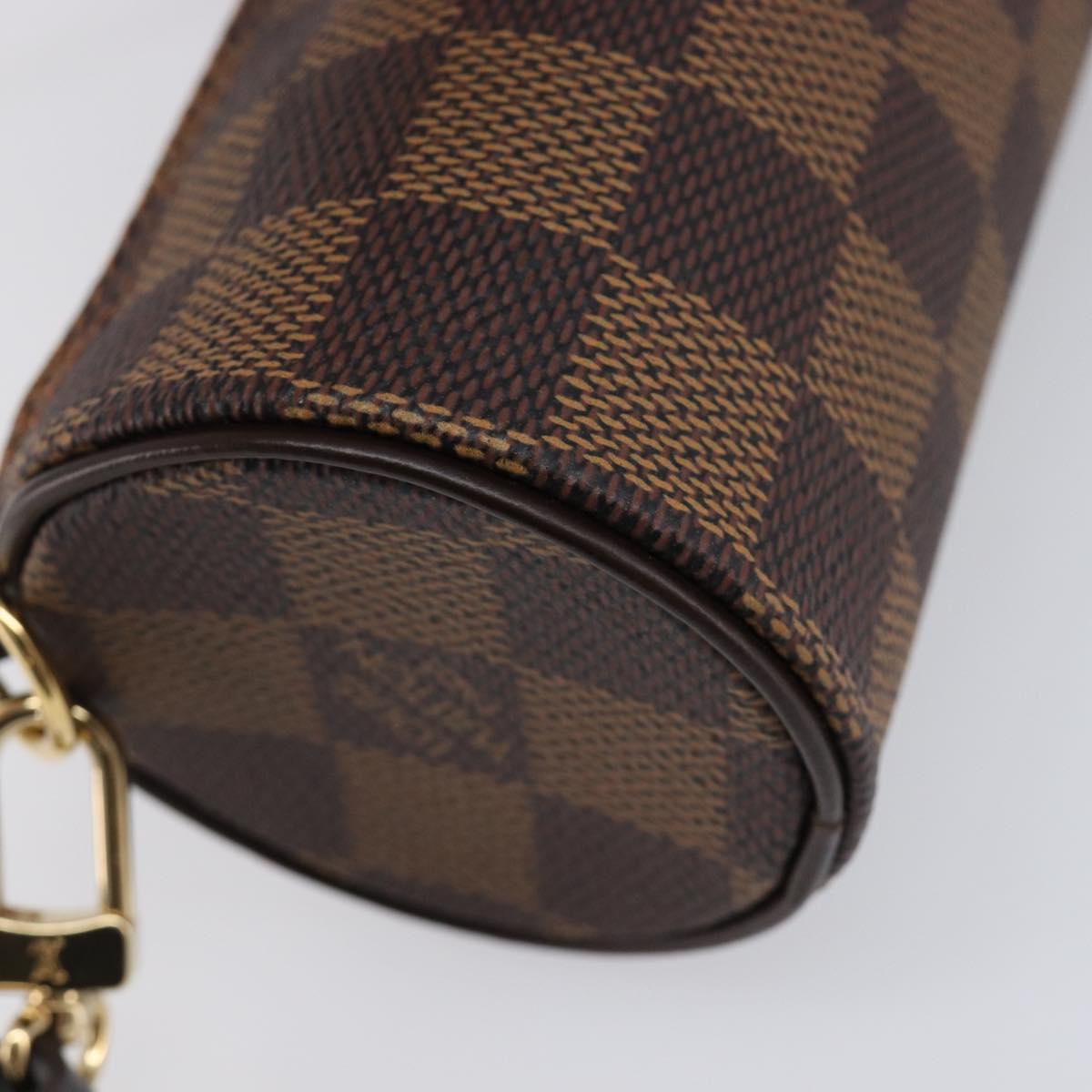 LOUIS VUITTON Damier Ebene Papillon Pouch LV Auth 214685V