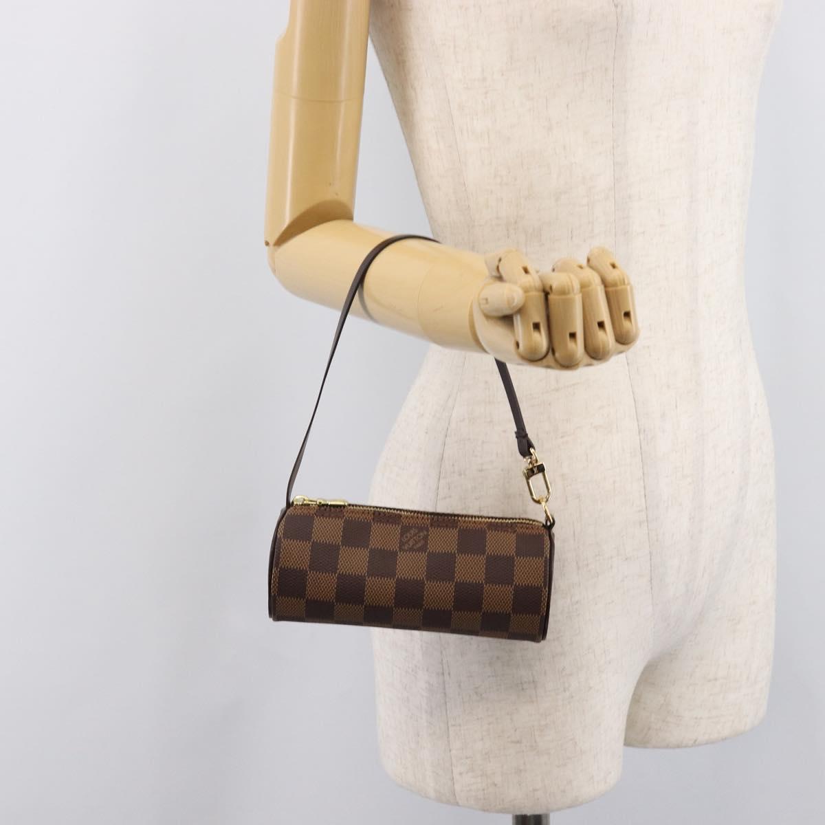 LOUIS VUITTON Damier Ebene Papillon Pouch LV Auth 214685V