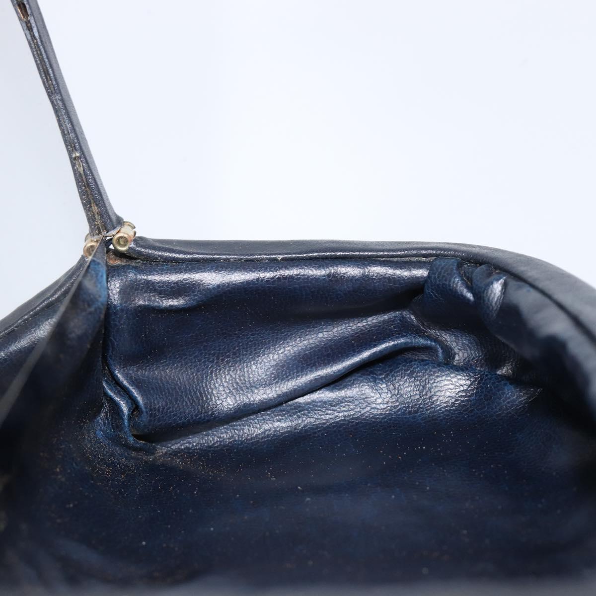 GUCCI GG Supreme Sherry Line Pouch PVC Navy Gold Auth 214690