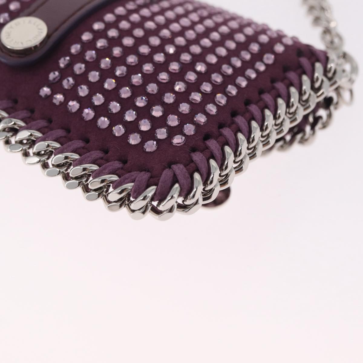 Stella McCartney Falabella Chain Shoulder Pouch Polyester Purple Auth 214701A