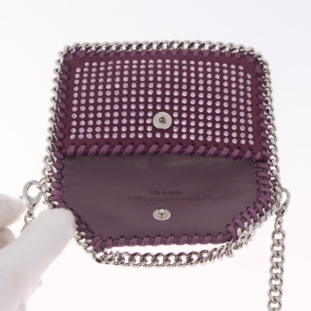 Stella McCartney Falabella Chain Shoulder Pouch Polyester Purple Auth 214701A