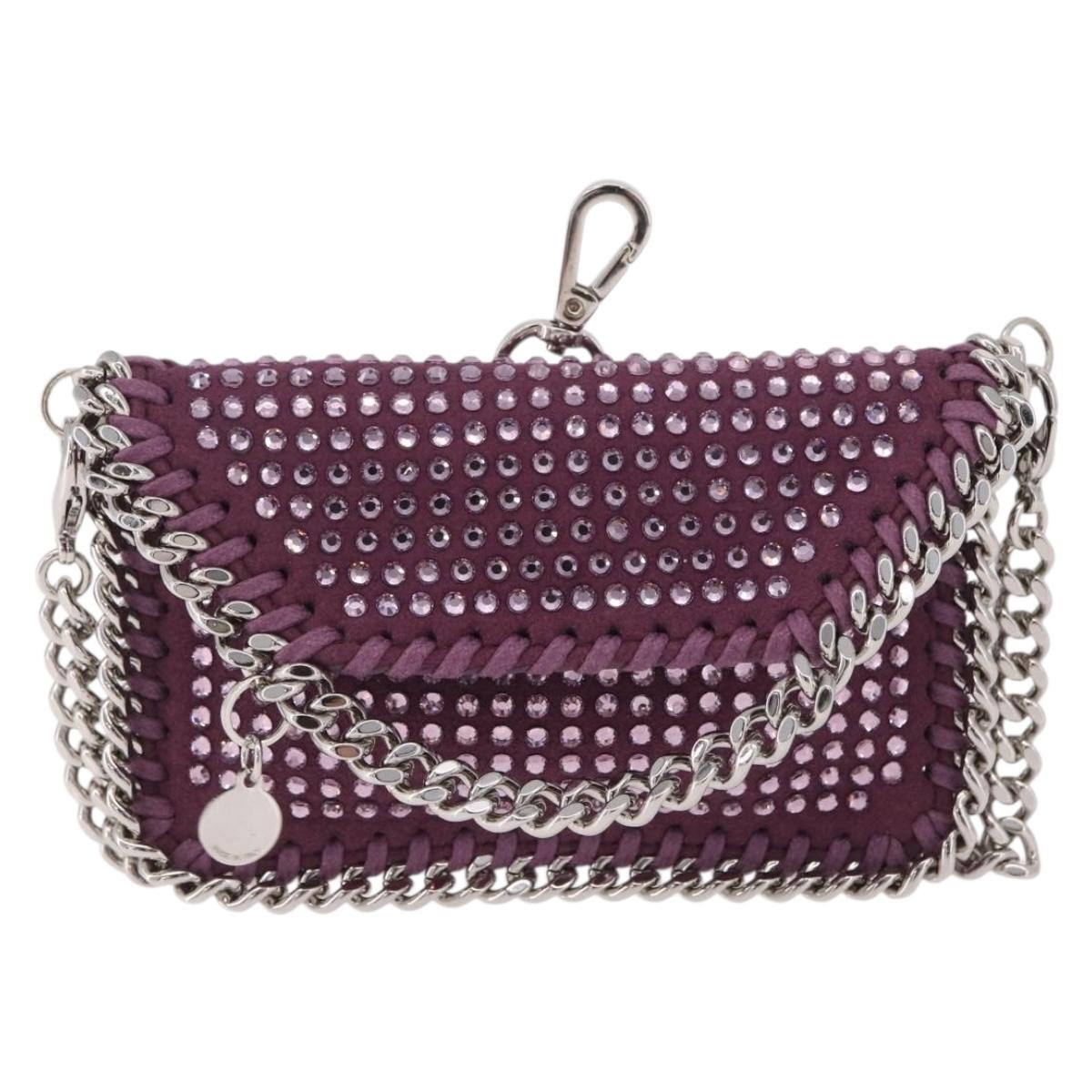 Stella McCartney Falabella Chain Shoulder Pouch Polyester Purple Auth 214701A