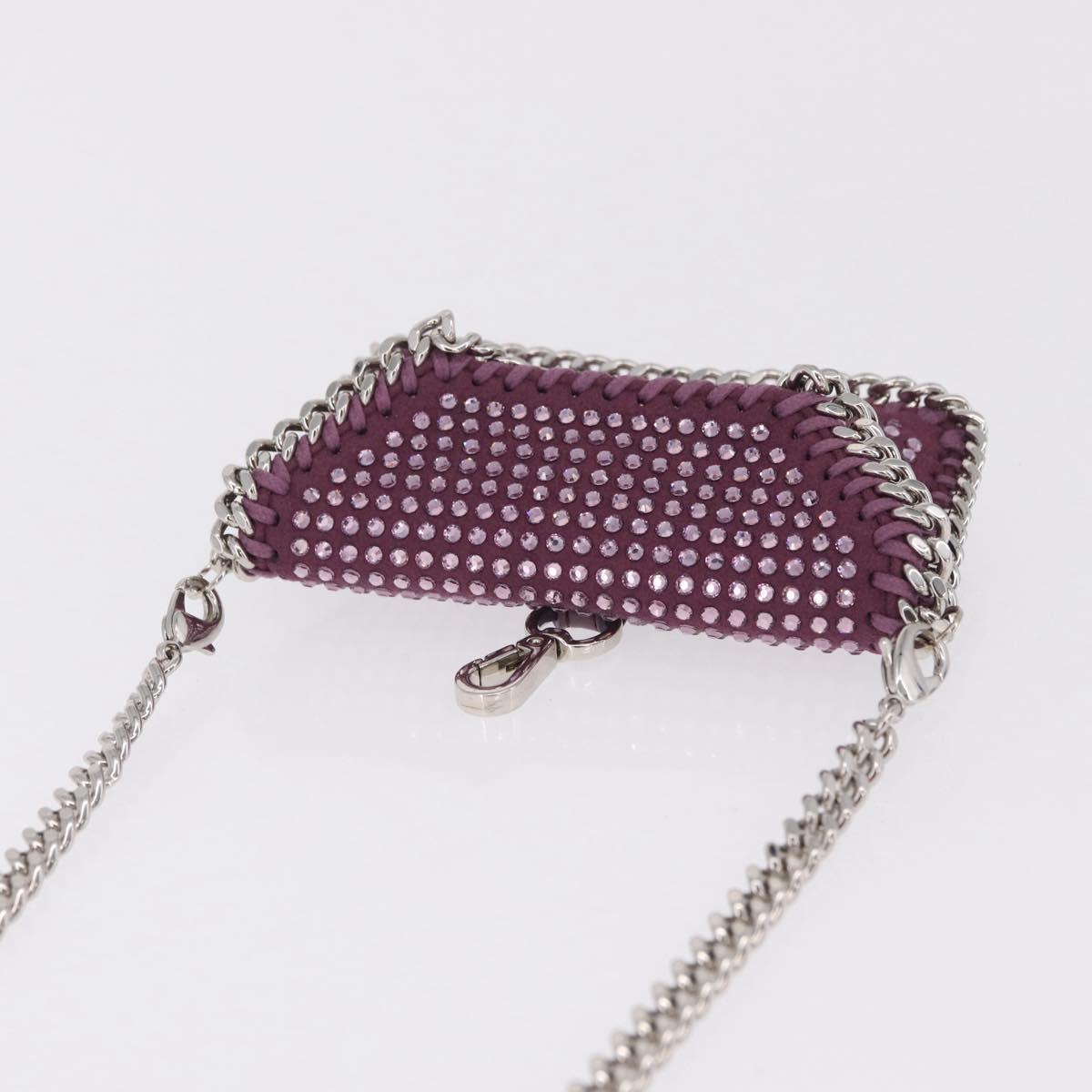 Stella McCartney Falabella Chain Shoulder Pouch Polyester Purple Auth 214701A