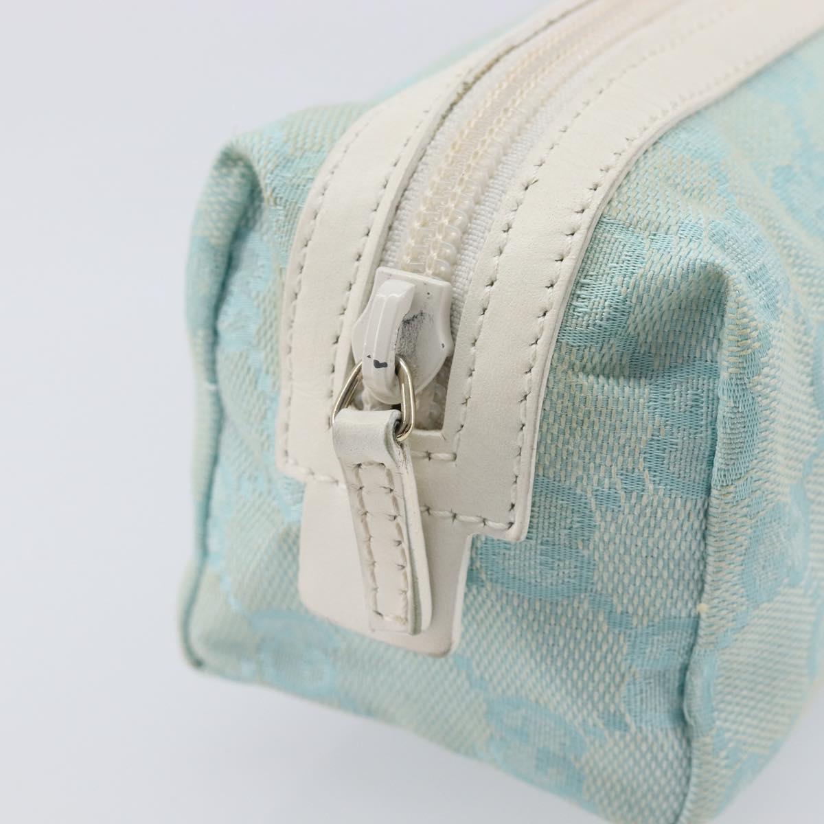 GUCCI GG Canvas Pouch Light Blue 039 1118 Auth 214703