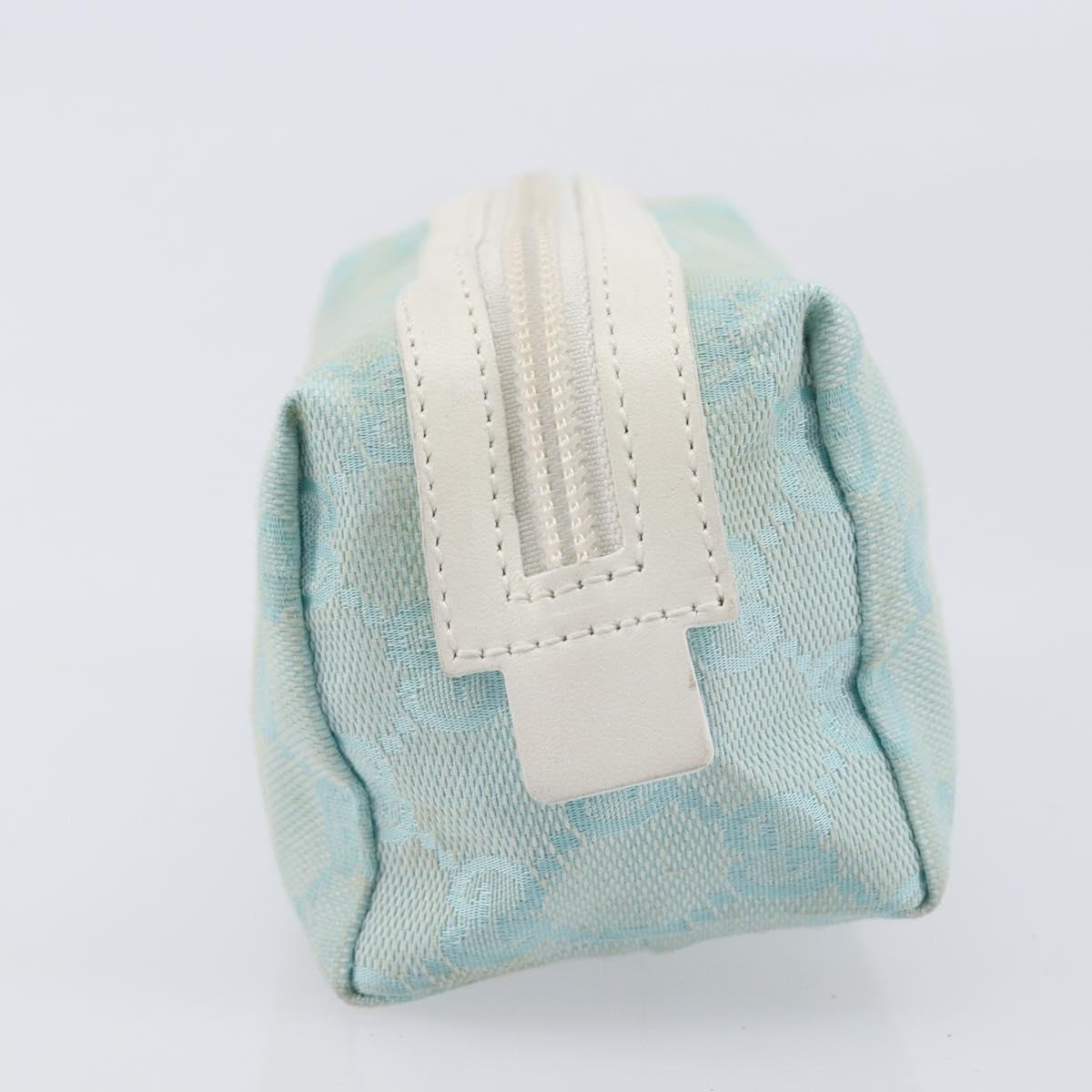 GUCCI GG Canvas Pouch Light Blue 039 1118 Auth 214703