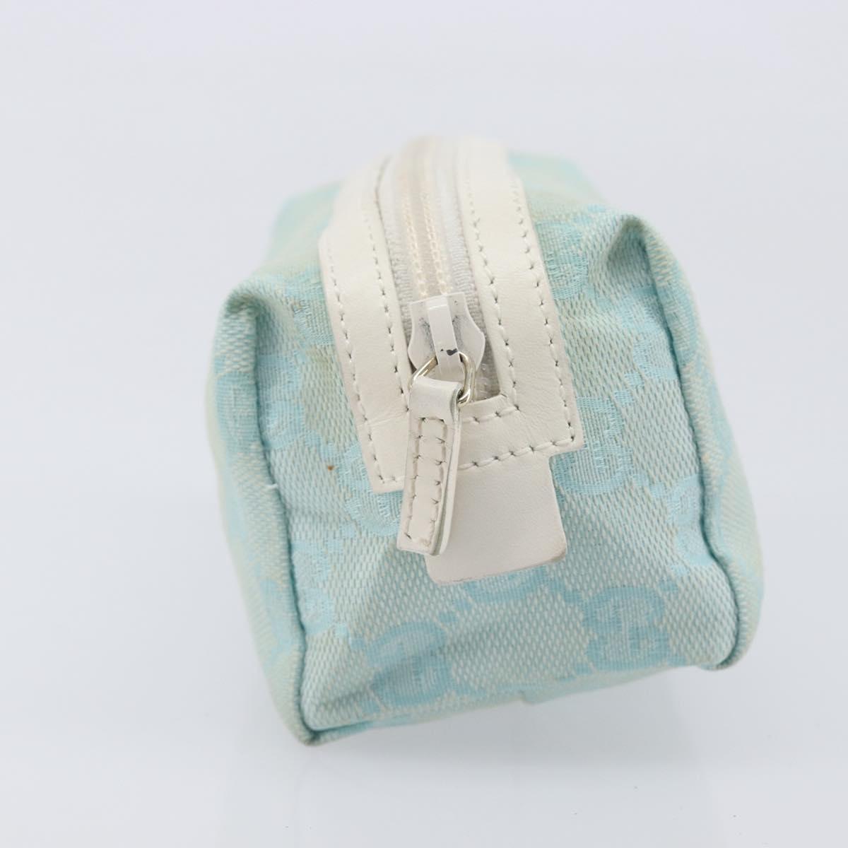GUCCI GG Canvas Pouch Light Blue 039 1118 Auth 214703