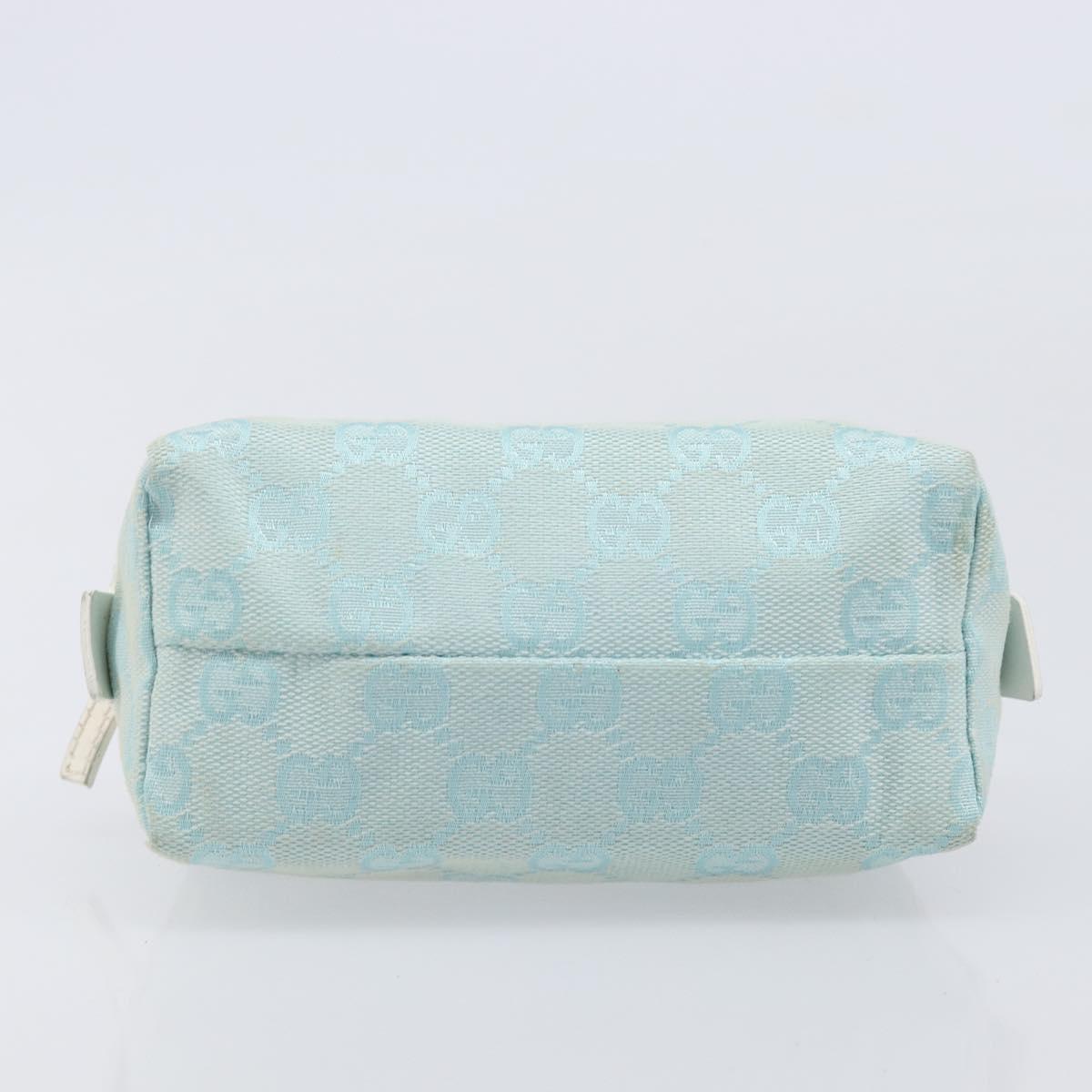 GUCCI GG Canvas Pouch Light Blue 039 1118 Auth 214703