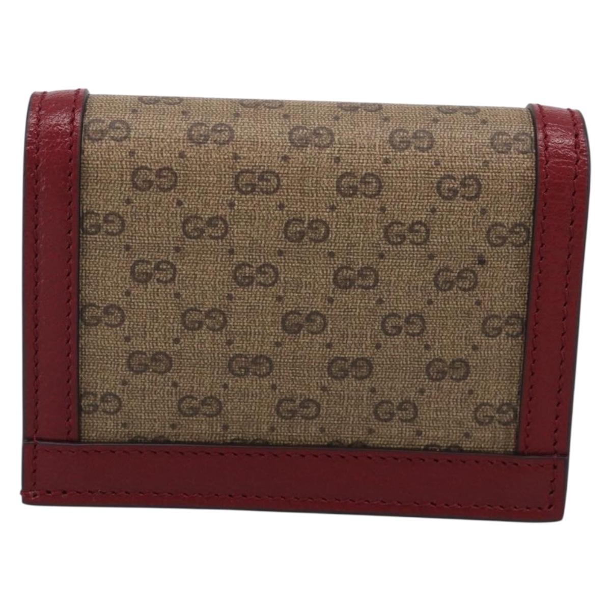 GUCCI Micro GG Supreme GG Marmont Doraemon Wallet PVC Beige 654541 Auth 214723M