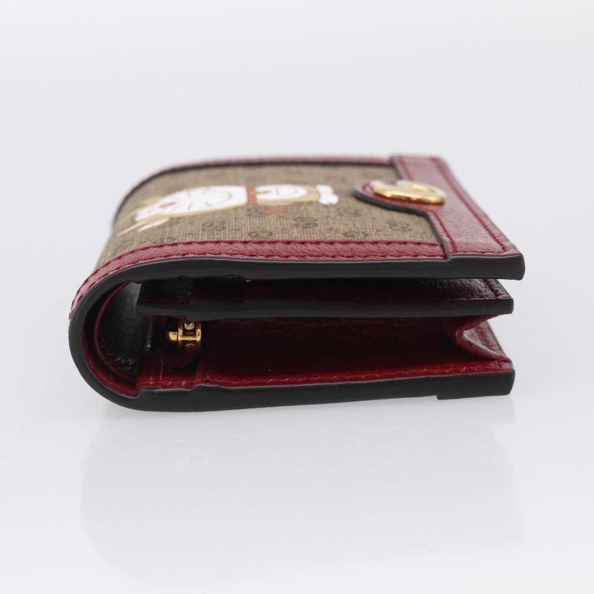GUCCI Micro GG Supreme GG Marmont Doraemon Wallet PVC Beige 654541 Auth 214723M