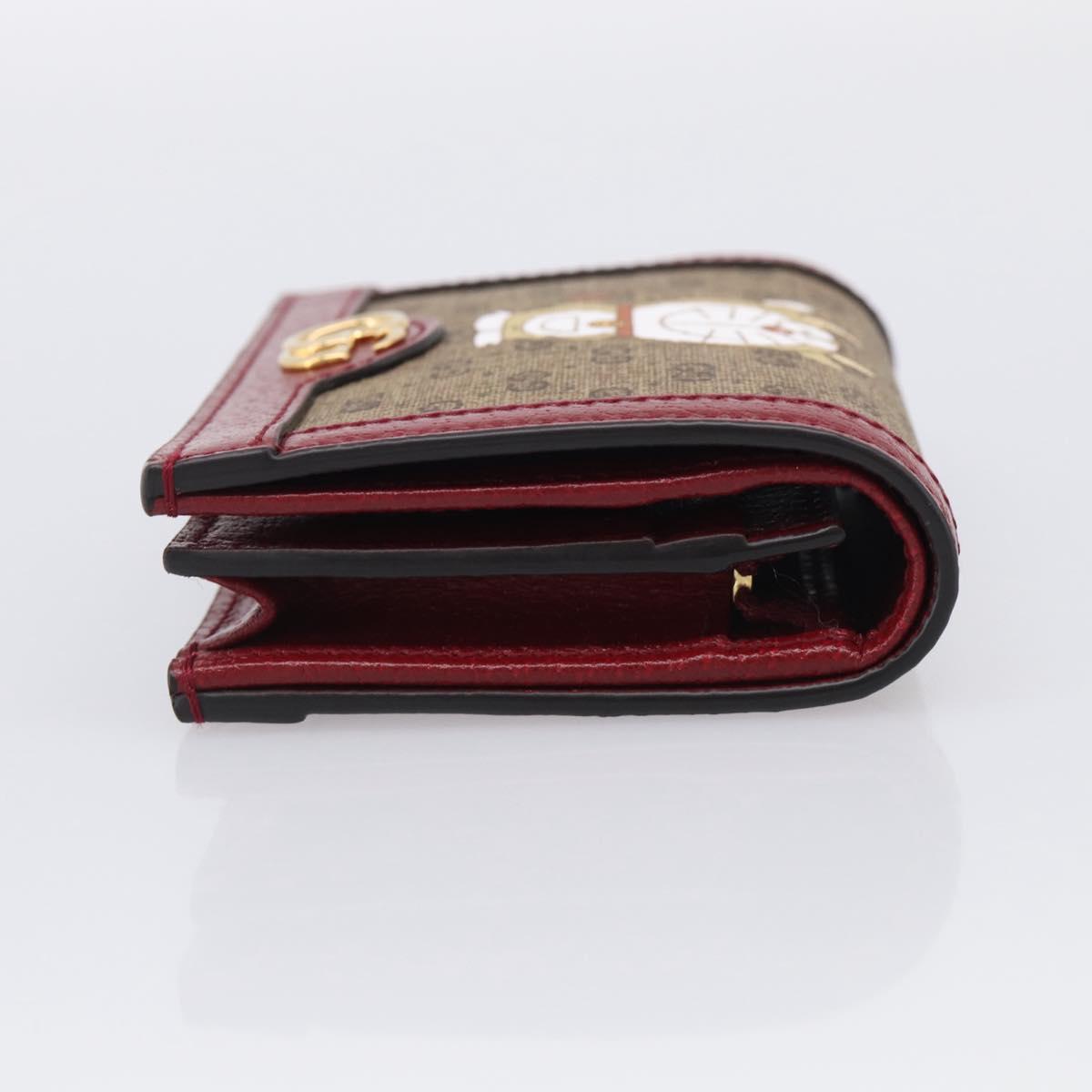 GUCCI Micro GG Supreme GG Marmont Doraemon Wallet PVC Beige 654541 Auth 214723M