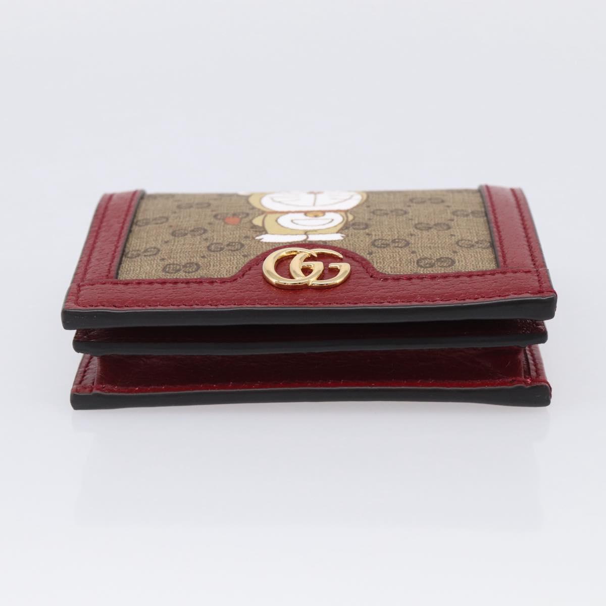 GUCCI Micro GG Supreme GG Marmont Doraemon Wallet PVC Beige 654541 Auth 214723M