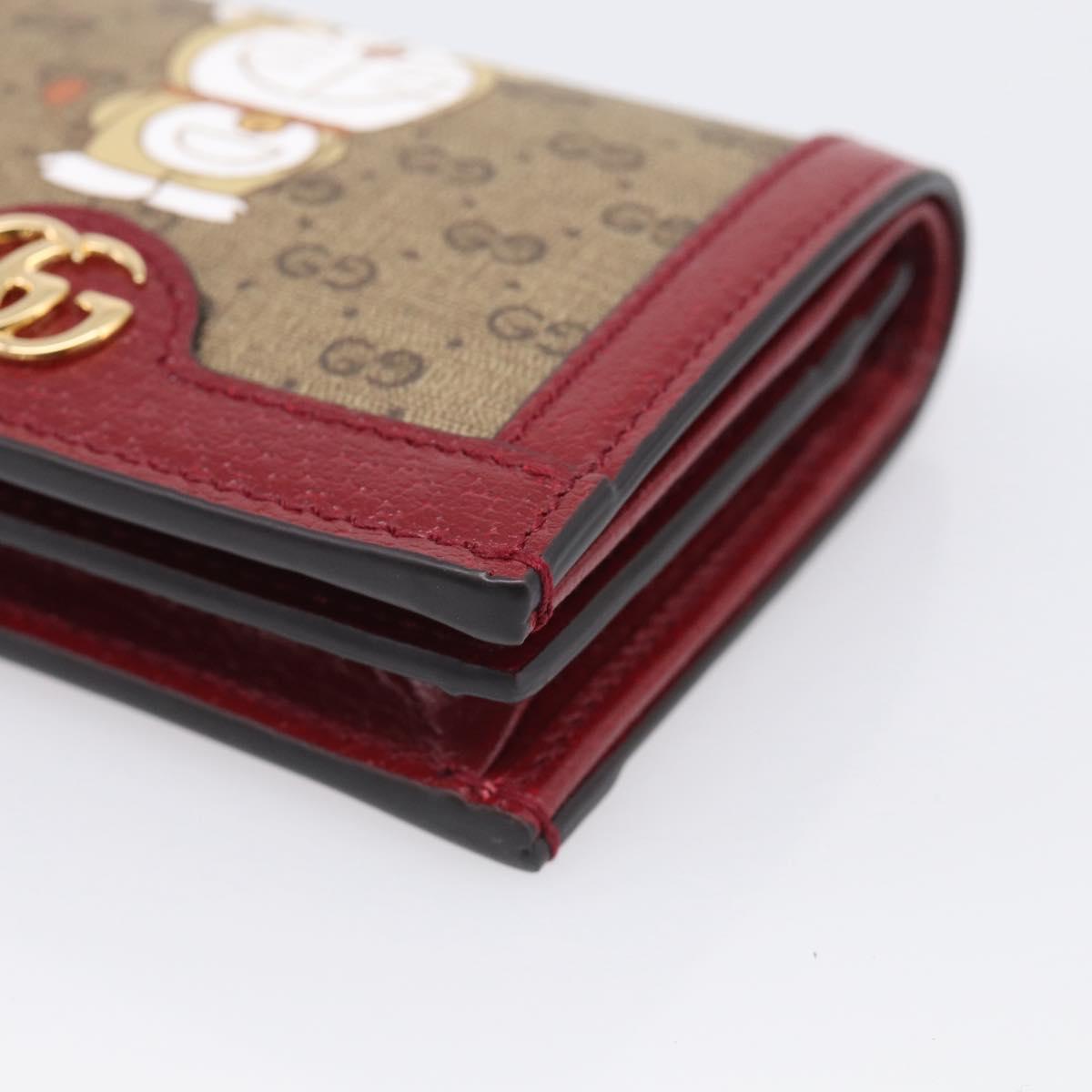GUCCI Micro GG Supreme GG Marmont Doraemon Wallet PVC Beige 654541 Auth 214723M
