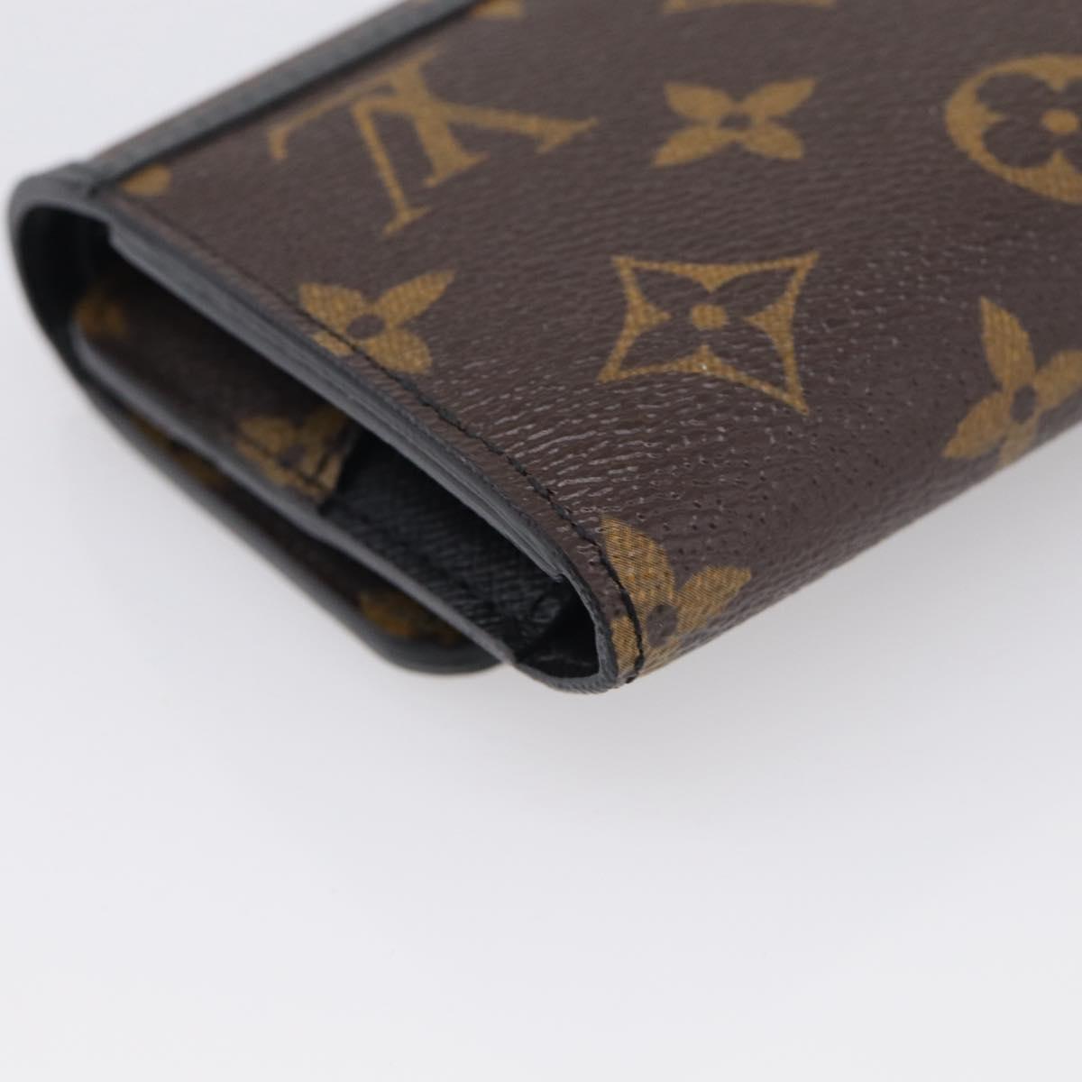 LOUIS VUITTON Monogram Macassar Porte Feuille Compact Wallet M60167 Auth 214724V