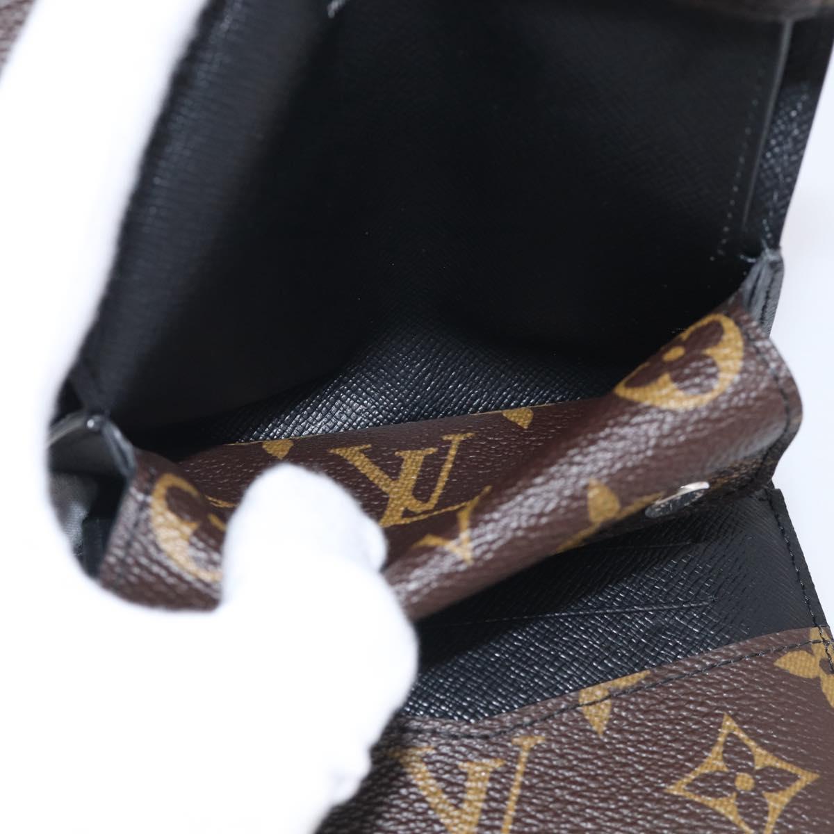 LOUIS VUITTON Monogram Macassar Porte Feuille Compact Wallet M60167 Auth 214724V