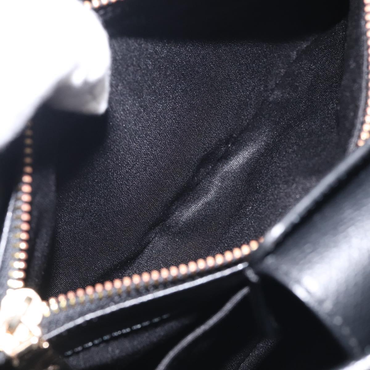 Coach Hand Bag Leather Black Gold Auth 214729A