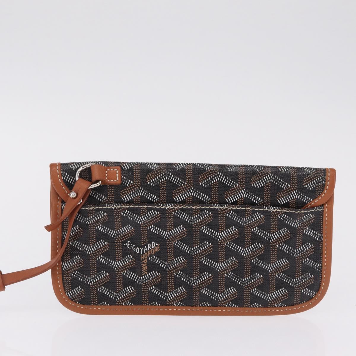 Goyard Herringbone Saint Louis PM Tote Bag PVC Black Silver Auth 214743