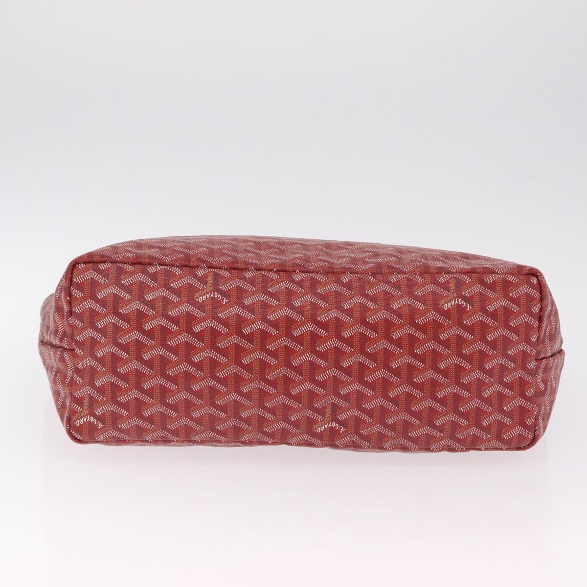 Goyard Herringbone Saint Louis PM Tote Bag PVC Red Silver Auth 214744M