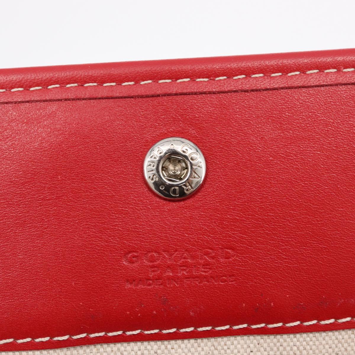 Goyard Herringbone Saint Louis PM Tote Bag PVC Red Silver Auth 214744M