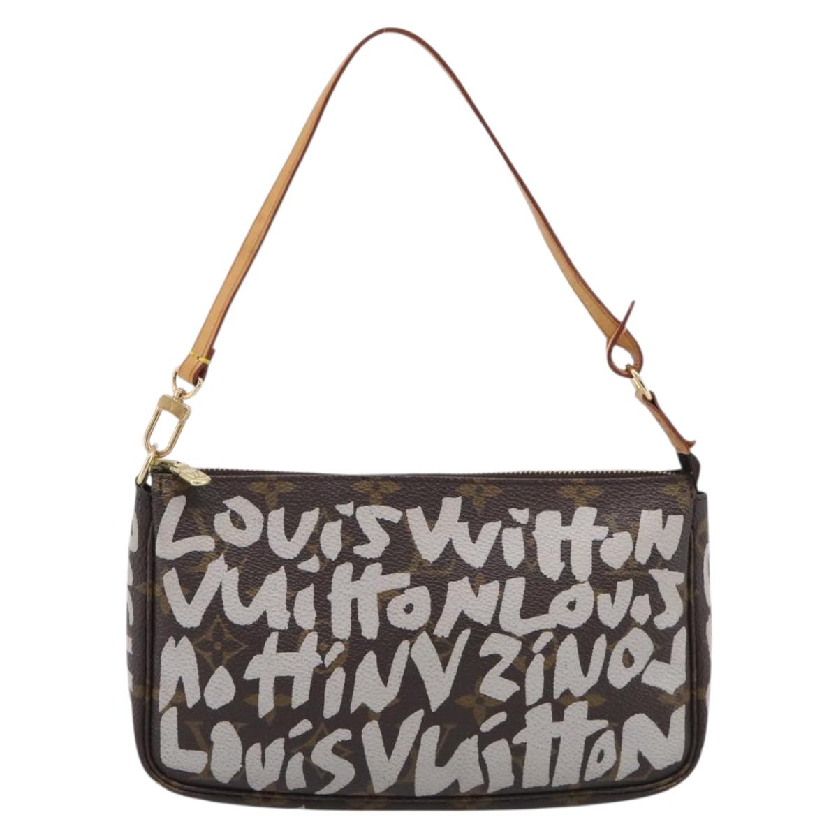 LOUIS VUITTON Monogram Graffiti Pochette Accessoires White M92192 Auth 214798SAV